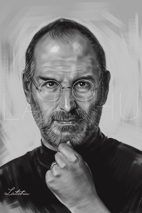 By artist Jason Seiler. Quick 15-18min sketch of the late Steve Jobs |  Funny caricatures, Caricature sketch, Caricature